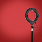 10 Mode Usb Led Ring Light with Tripod and Ball Head - 6.2 Inch Diameter - Pink - Extra Image