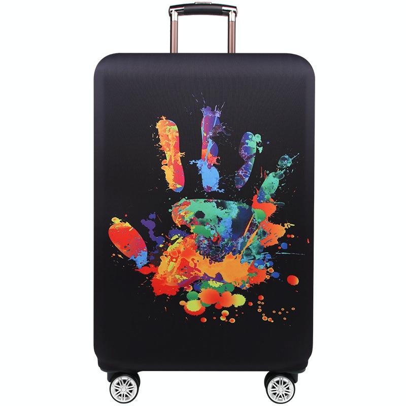 Thickened Luggage Cover - Elastic Wear-resistant Anti-dust Protection - Size l - Colourful Watercolour