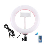 7.9 Dual Colour Led Ring Light with Usb Dimmable for Vlogging and Photography - Pink - Side View