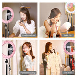 7.9 Dual Colour Led Ring Light with Usb Dimmable for Vlogging and Photography - Pink