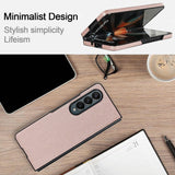 For Samsung Galaxy Z Fold4 5G Foldable Cross Pattern Phone Case - Compact Design - Brown - Extra Image