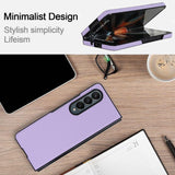 For Samsung Galaxy Z Fold4 5G Foldable Cross Pattern Phone Case - Compact Design - Brown - Side View