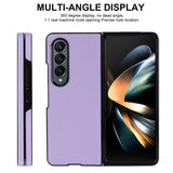 For Samsung Galaxy Z Fold4 5G Foldable Cross Pattern Phone Case - Compact Design - Brown - Top-Down View