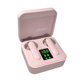 Digital Display Sports Bluetooth Earphones - Semi-in-ear - Ete-16 Tws - Pink