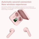 Digital Display Sports Bluetooth Earphones - Semi-in-ear - Ete-16 Tws - Pink - Rear View