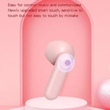 Digital Display Sports Bluetooth Earphones - Semi-in-ear - Ete-16 Tws - Pink - Close-Up Angle