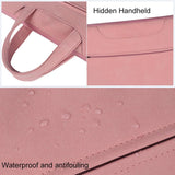 Waterproof Portable One-shoulder Handbag for 15.6 Laptops with Hidden Zipper and Suitcase Belt - Pink