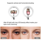 10.2 Usb Led Ring Light with 10 Modes Cold Shoe Tripod & Phone Clamp - Pink - Extra Image