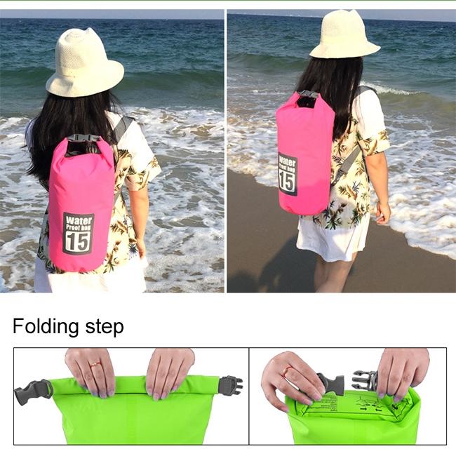 Waterproof Dual Shoulder Strap Dry Bag 50L Capacity - Pink