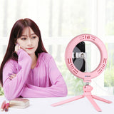 7.9 Led Ring Light with Tripod and Phone Clamp - 3 Modes Dimmable Dual Colour Temperature - Pink - 45-Degree Angle