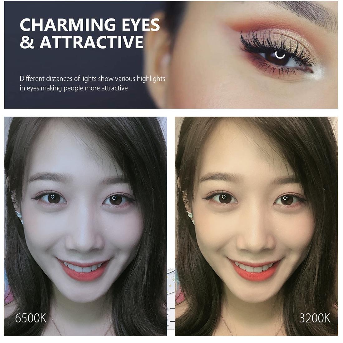 7.9 Led Ring Light with Tripod and Phone Clamp - 3 Modes Dimmable Dual Colour Temperature - Pink