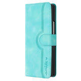 For Samsung Galaxy Z Fold4 5G Leather Phone Case With Heart Pattern - Brown