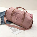 Yoga and Sports Gym Bag - Lightweight Nylon - Pink - Front View