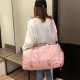 Yoga and Sports Gym Bag - Lightweight Nylon - Pink - Side View