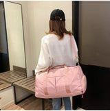 Yoga and Sports Gym Bag - Lightweight Nylon - Pink - 45-Degree Angle