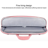 Waterproof Portable One-shoulder Handbag for 14.1 Laptops with Magic Stick & Suitcase Belt - Pu Leather Zipper Hidden Strap - Pink