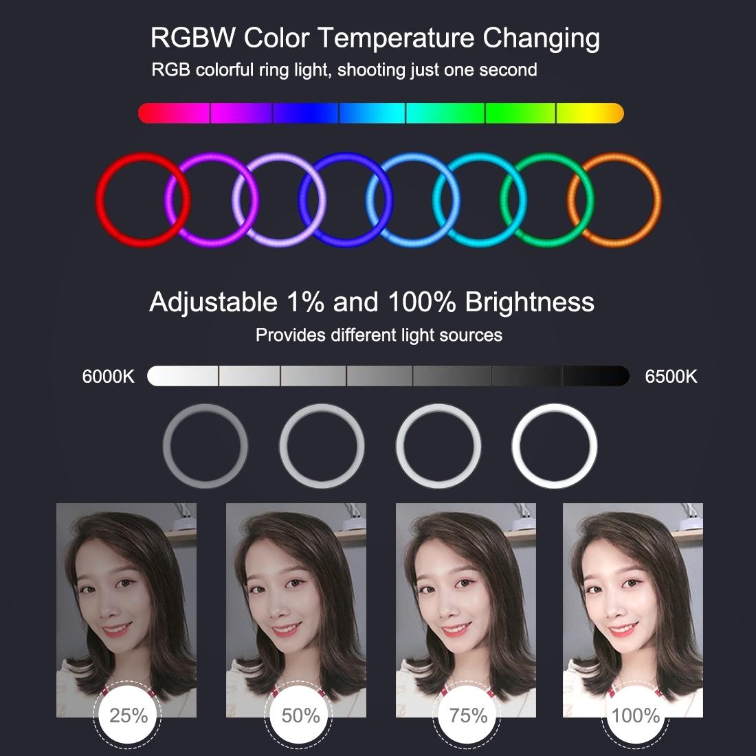 10.2 Curved Led Ring Light with Tripod & Remote for Vlogging & Photography - Pink