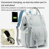 Convertible Diaper Bag Backpack for Baby Care - Classic Grey - Top-Down View