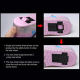 Rechargeable Led Roller Skates - Pink Size 30 - Rear View
