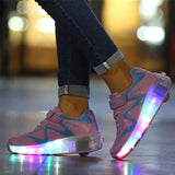 Rechargeable Led Roller Skates - Pink Size 30 - Extra Image