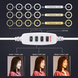 26cm Usb 3 Modes Dimmable Led Ring Light with Phone Clamp - Pink