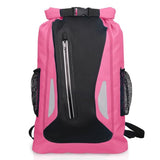 25L Outdoor Waterproof Dual Shoulder Strap Dry Bag Pvc Barrel Design - Pink