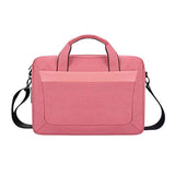 Expandable Laptop Bag - Waterproof Oxford Cloth Detachable Shoulder Strap - Pink - Front View