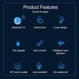 Wireless Noise-cancelling Earbuds with Charging Case - Pink