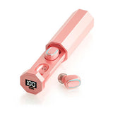 True Wireless Bluetooth Earphones with Digital Display and Charging Box - Pink - Extra Image