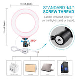16cm Usb Led Ring Light with Tripod and 3 Modes - Pink