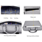 Expandable Laptop Bag - Waterproof Oxford Cloth Detachable Shoulder Strap - Pink - Top-Down View