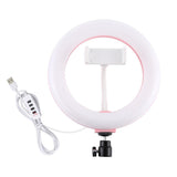 20cm Usb Dual Colour Led Ring Light with Phone Clamp - Pink
