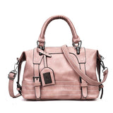 Retro Pu Shoulder Bag Pink - Front View