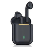 Wireless Binaural Bluetooth Earphones with Charging Box - J18 - Green - Front View