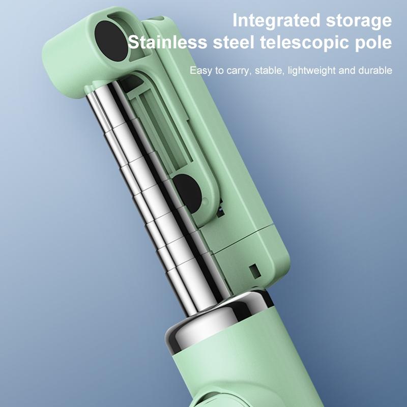 Wireless Selfie Stick with Remote Tripod - Compact Design - Green
