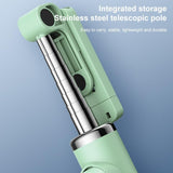 Wireless Selfie Stick with Remote Tripod - Compact Design - Green