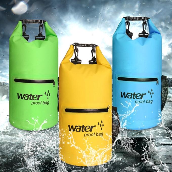 Waterproof Dual Shoulder Bag 20L Pvc Dry Sack For Outdoor Adventures - Green