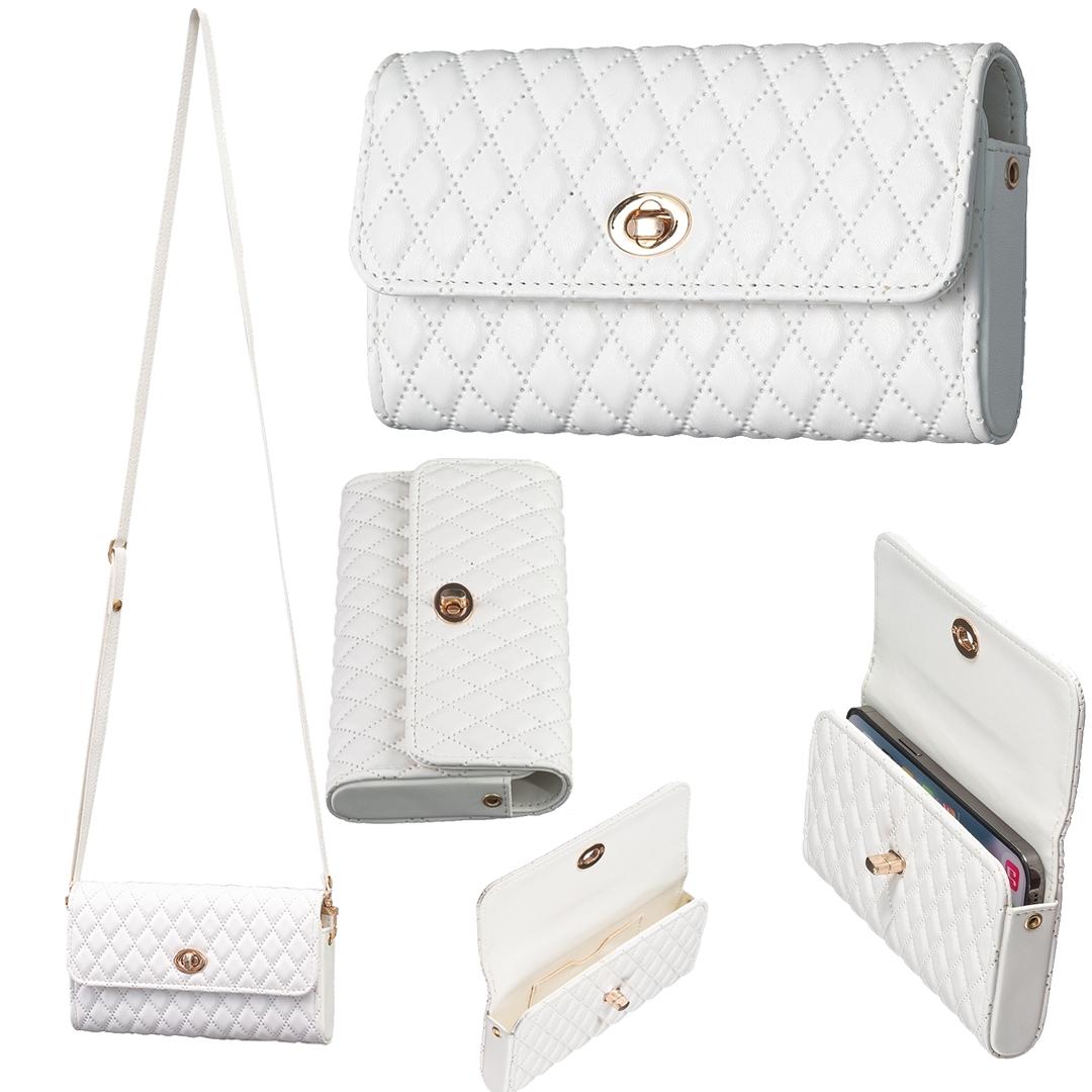 Horizontal Pu Crossbody Shoulder Bag - White