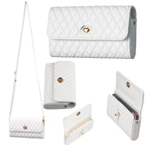 Horizontal Pu Crossbody Shoulder Bag - White