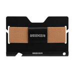 Multi Function Aluminum Card Holder For Men & Women Elastic Band Wallet - Light Coffee