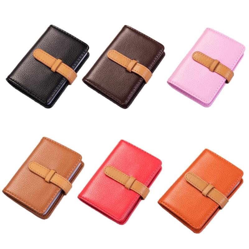 Portable Pu Leather Card Holder - Business & Credit Cards - Brown