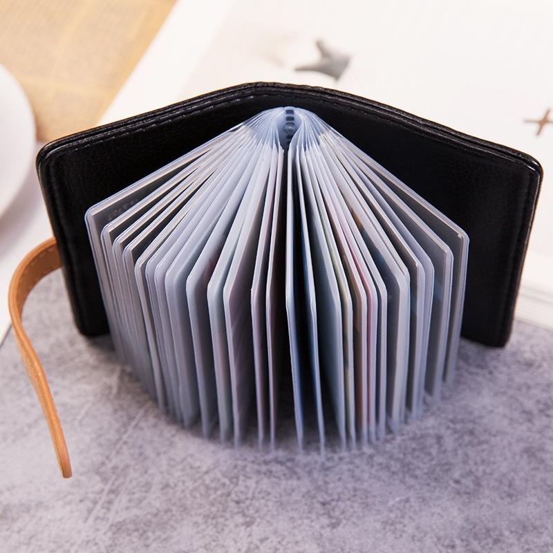 Portable Pu Leather Card Holder - Business & Credit Cards - Brown