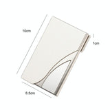 Stainless Steel Business Card Case Large Capacity - Litchi Black - Side View