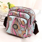 Waterproof Nylon Multilayer Crossbody Bag For Women - Colourful Streamline