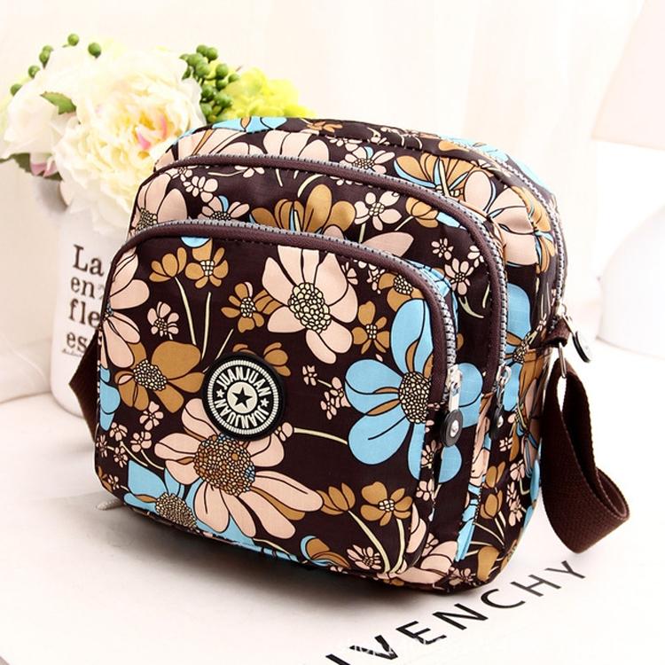Waterproof Nylon Multilayer Crossbody Bag For Women - Colourful Streamline