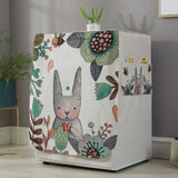 Cartoon Cotton Linen Drum Roller Washing Machine Dust Cover - 83x60x60cm Size - Love Rabbit