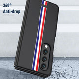For Samsung Galaxy Z Fold4 5G Frosted Skin Case - Slim & Stylish - Checkered Green - Top-Down View