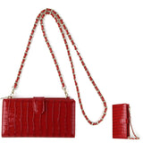 Convertible Crossbody Phone Purse With Chain - Red - Extra Image