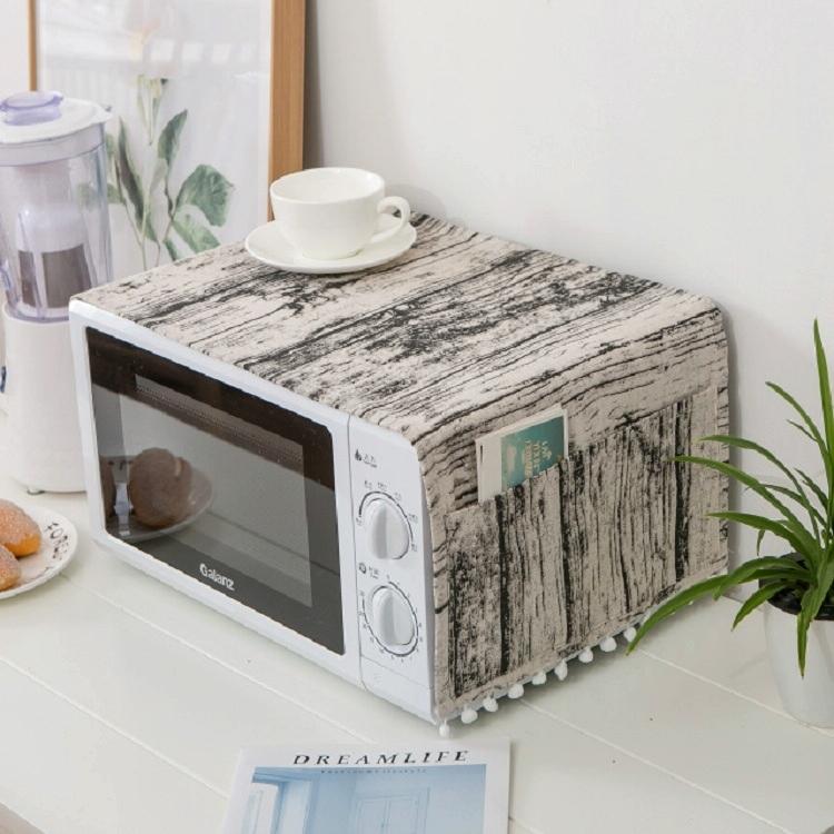 Universal Cotton Linen Microwave Dust Cover - Grey Triangle