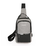 Men Crossbody Bag For Outdoor Sports Leisure - 3-Black - Side View